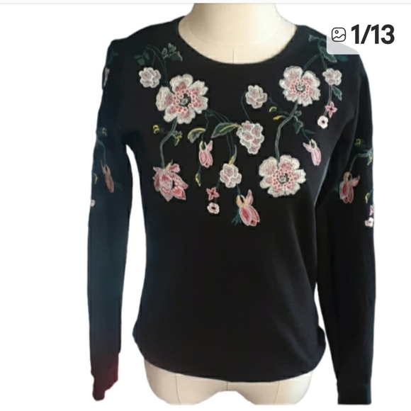 Loft women's embroidery crewneck pullover top size xs - Picture 14 of 14